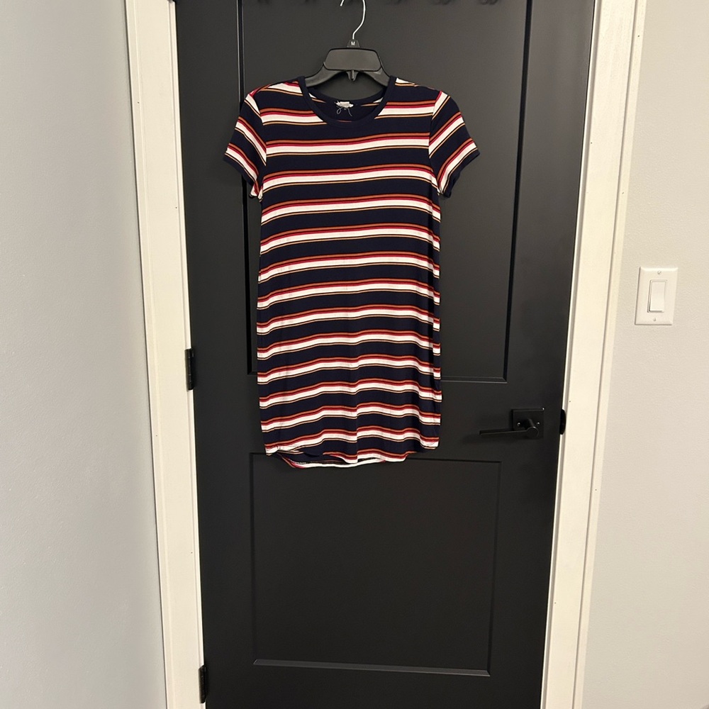 Garage Striped Navy and Red Dress